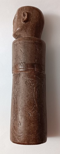 Indonesia Timor Lime Powder Carved Lizards & Man Container Bottle - Picture 6 of 9