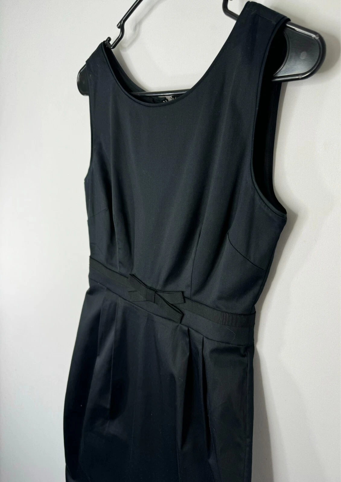 Kate Spade abito nero senza maniche corto linea A cravatta cinch taglia 0