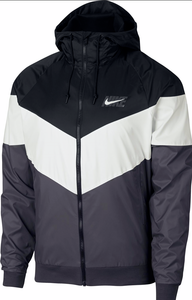 black white and grey nike windbreaker
