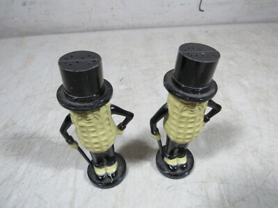 Vintage/Antique Mr Peanut Plastic Salt & Pepper Shakers Pyro USA