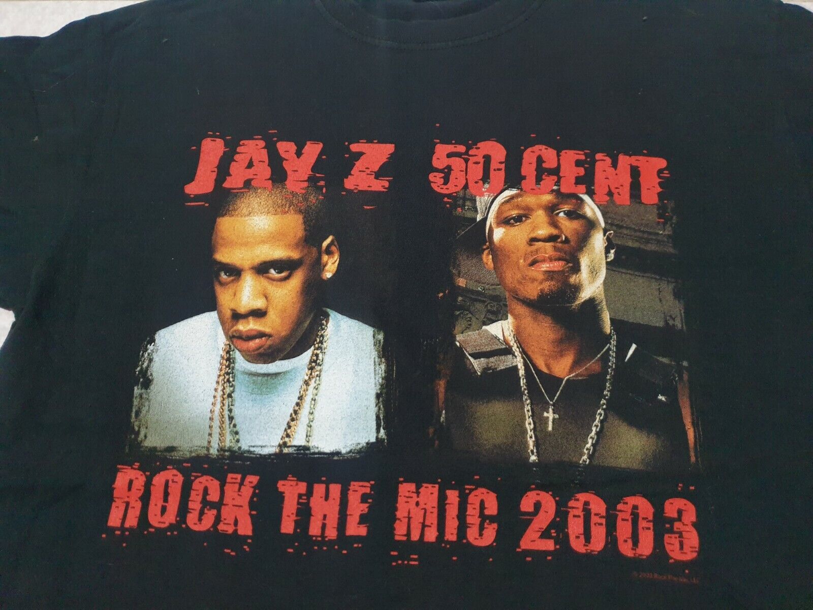 2003 Jay Z 50 Cent Roc The Mic Tour T Shirt Rare Hip hop Rap Tee VTG Size L