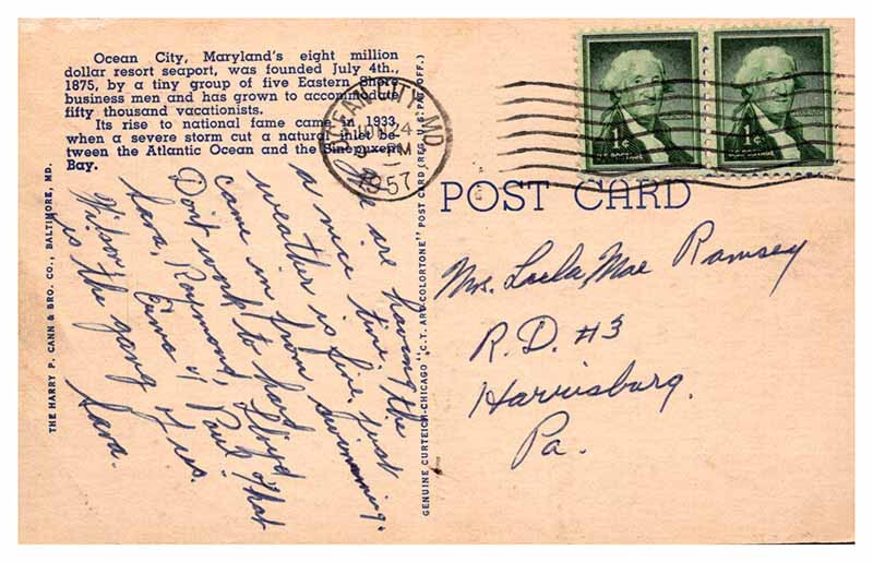 Postcard BEACH SCENE Ocean City Maryland MD 10/19 AU9600 eBay
