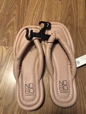 No Boundaries Women's Size 7 Pink Puffy Flip Flop Memory Foam Sandals NWT