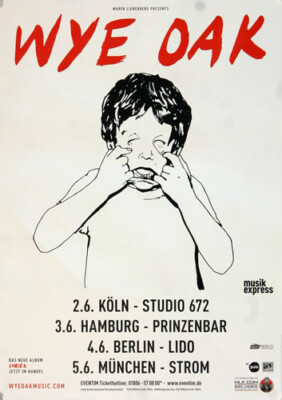 Wye Oak - Shriek, Tour 2014 | Konzertplakat | Poster