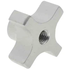 GIBRALTAR Lobed Knob: 38.1 mm Head Dia, 4 Points, Aluminum ALH-20MTT