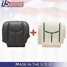 2003 2004 Chevy Avalanche Driver Bottom Vinyl Seat Cover Foam Cushion Dk Gray