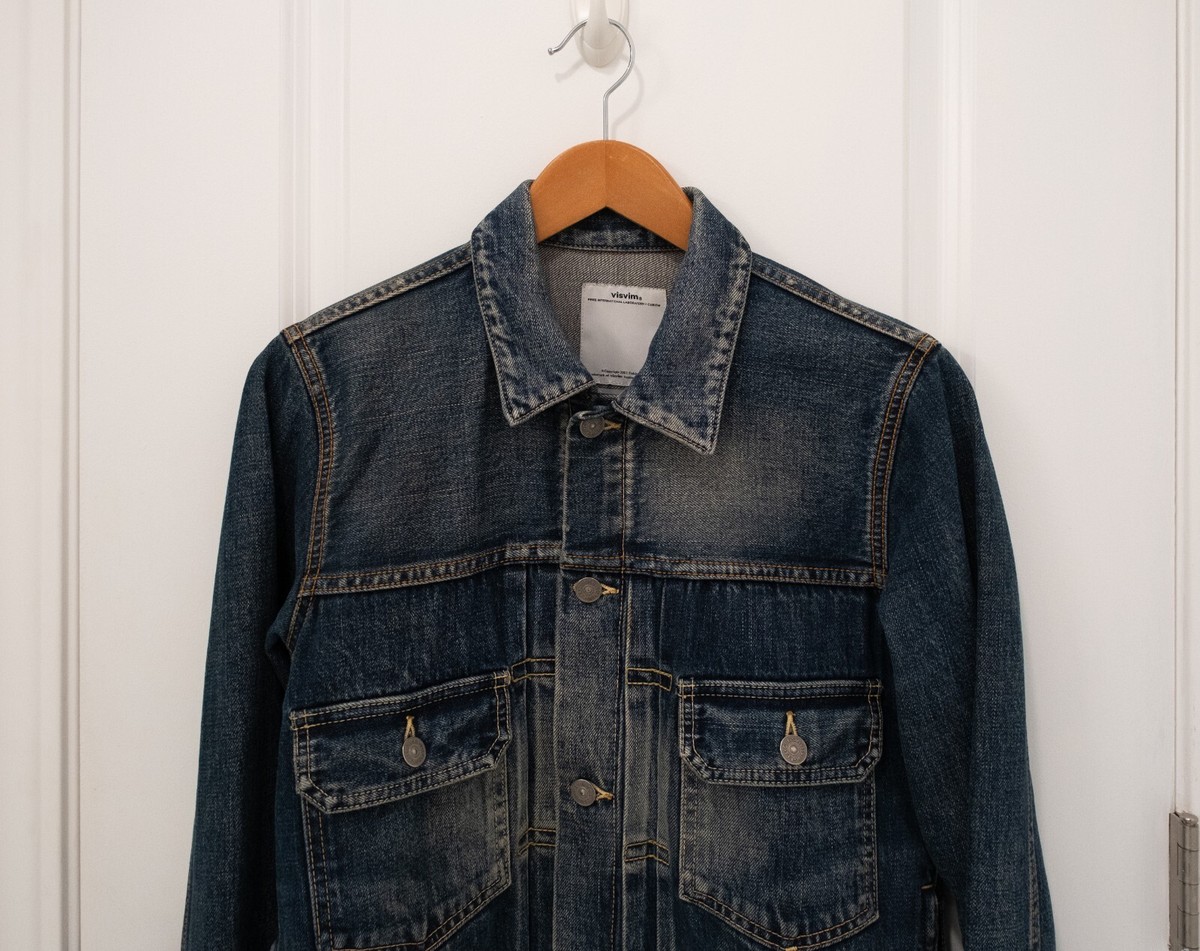 Visvim Social Sculpture Denim 03 パイソンパッチ Visvim Social Sculpture 101 Selvedge Denim Jacket Size 1 Python