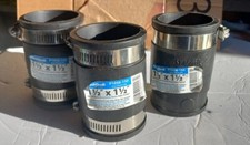 Fernco 1-1/2in Schedule 40 Hub x 1-1/2in Dia Hub Flexible PVC Coupling X3 NEW