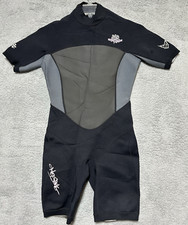 HO Sports Shorty Wetsuit Womens 12 Black Pink Hibiscus Freedom Flex Surf Swim