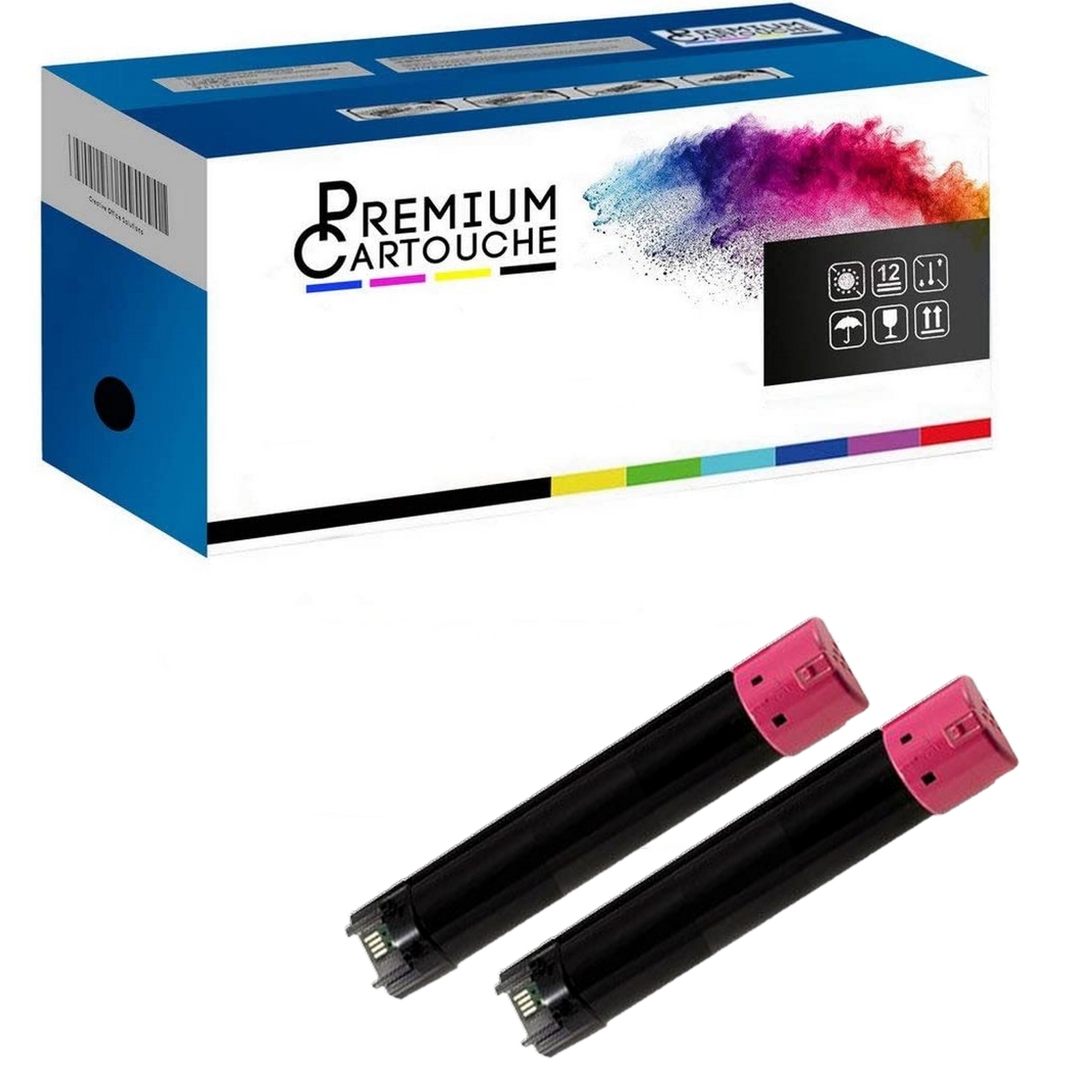 Toner C13S050657 Magenta Haute Densité pour Imprimante Epson WorkForce Lot de 2