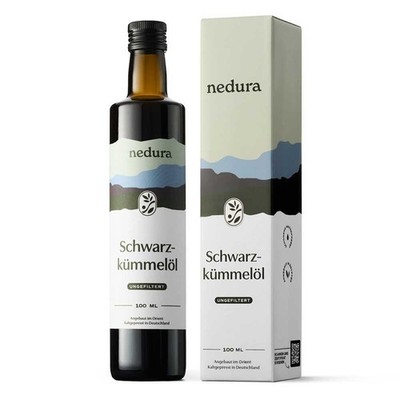 nedura Schwarzkümmelöl kaltgepresst (ungefiltert) 100ml   mit hohem