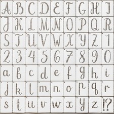 63Pcs Plastic Alphabet Letter Stencils,Numbers Template Kit for Painting, Cra...