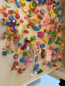Lot of Over 100 Vintage Erasers Some Japanese Animals Planes Etc! See Photos