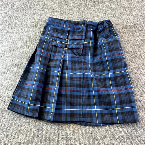 French Toast Scooter Skirt Girls 16 Navy Plaid Adjustable Waist Pleated Uniform
