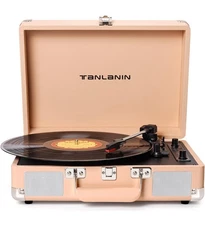 TANLANIN Vinyl Record Player With Built-In Speaker, USB Recording, Bluetooth