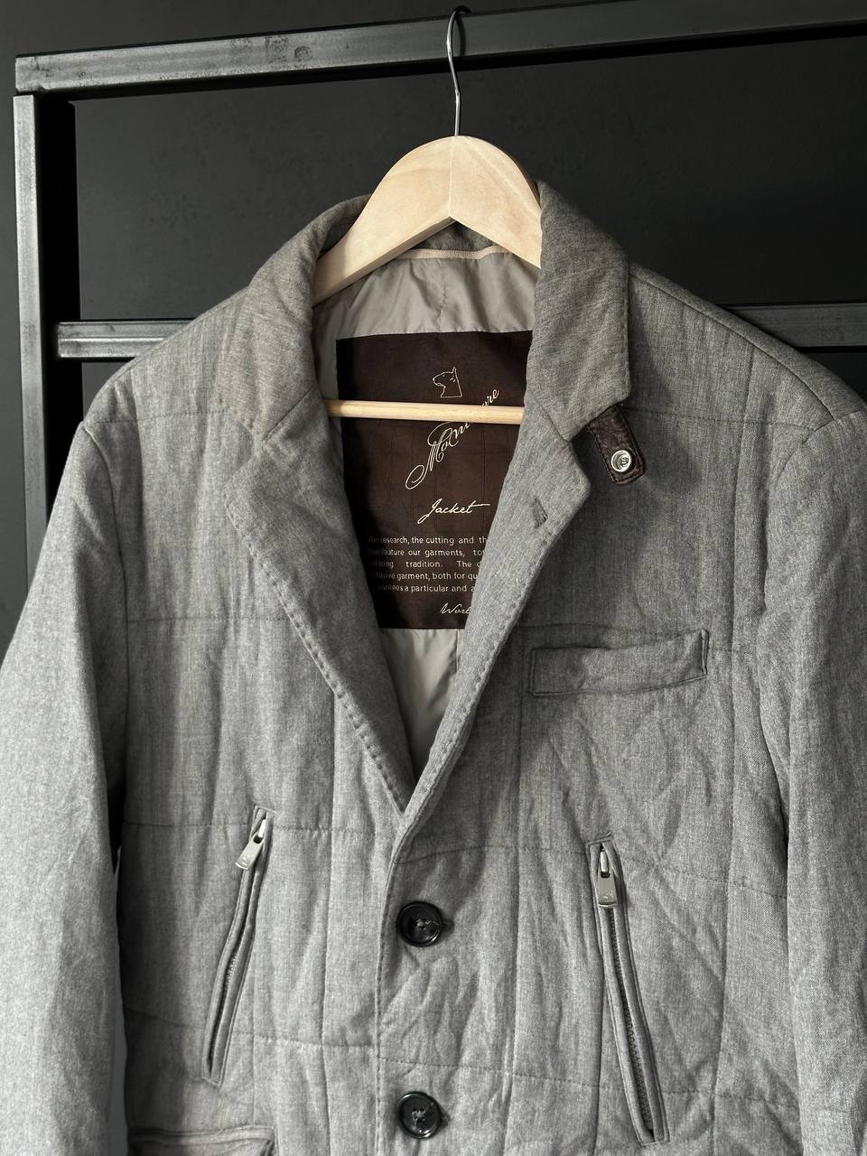 Montecore Wool Leather Double Breasted Lined Down… - image 4