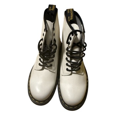 Dr. Martens 1460 Bex (Women's 8) Smooth Leather Lace Up Boots White NWOB