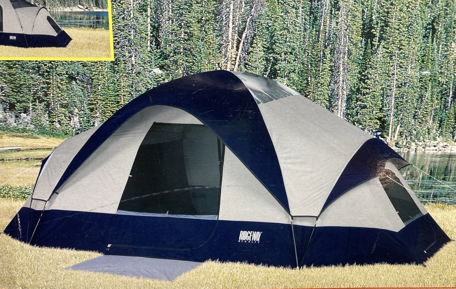 Ridgeway by Kelty SHASTA 3 Room Family Camping Tent 6 - 8 Person 17'x 10' NEW