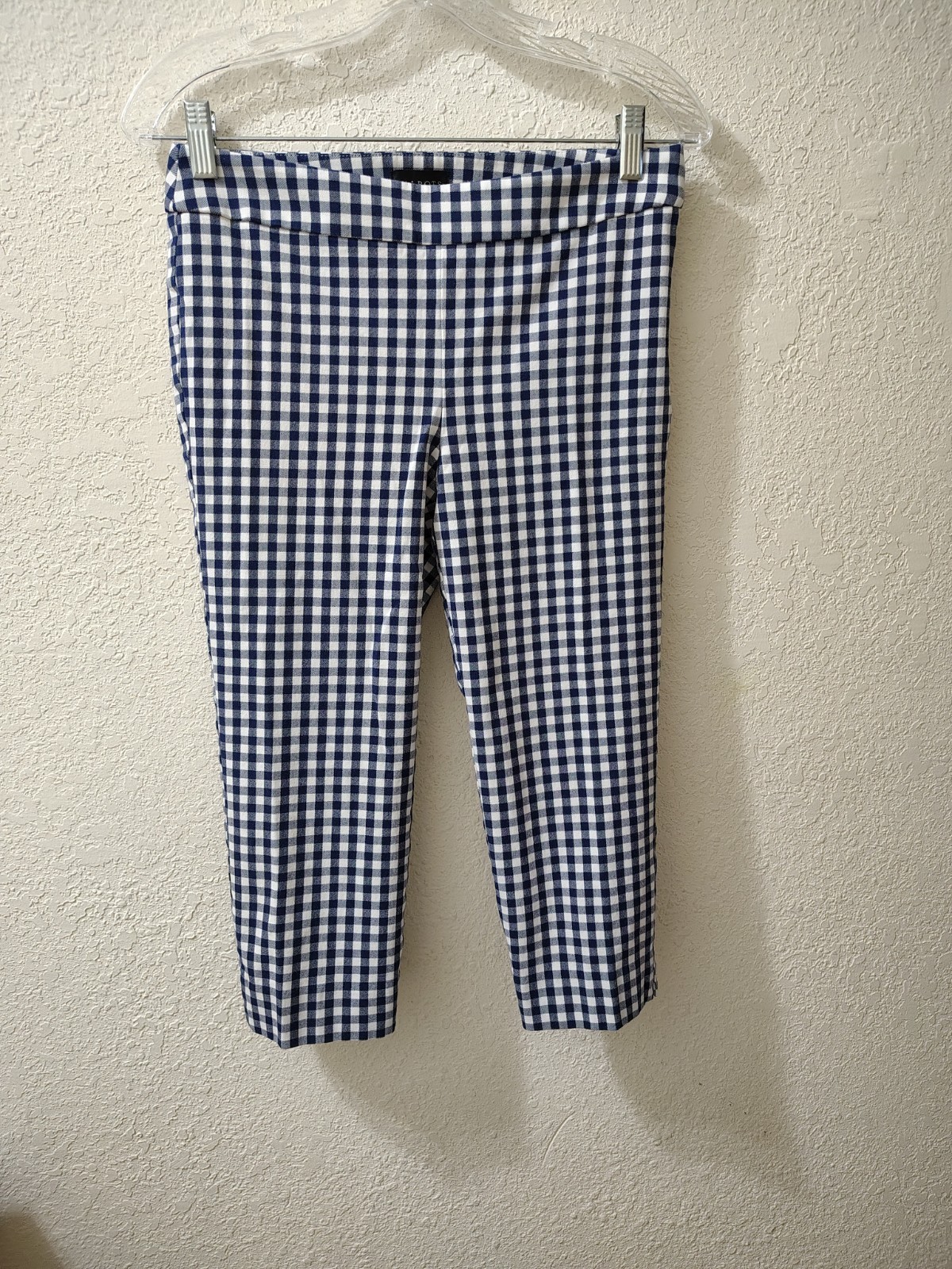 Talbots Gingham Chatham Crop Capri Pants Women's Size 2P Blue And White Coastal