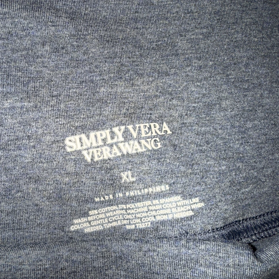 Nuevo con etiquetas Leggings Simply Vera Wang Mujer Algodón Brezo Azul Marino Talla XL Yoga Suave Foto 3 de 4