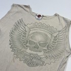 Harley Davidson Shirt Mens Large Beige Skull FX Caprara Dealer Sleeveless Tee