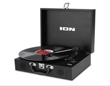 Record Player Portable Suitcase Style Retro Built-in Speaker Black Unbranded New