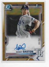 Sandy Gaston 2021 Bowman Chrome Rookie Gold  Auto /50  #cpa-sg FREE SHIPPING
