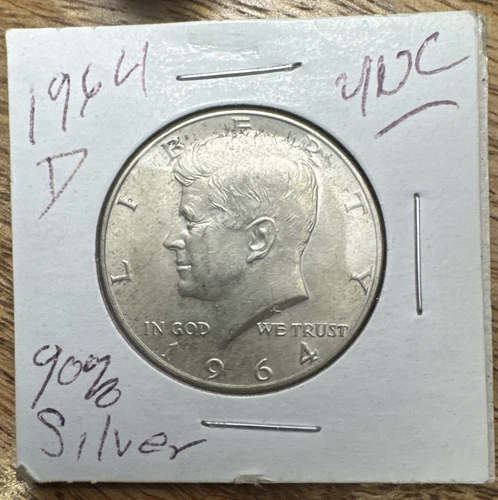 1964-D Kennedy Half Dollar 90% Silver UNC US Coin Denver Mint JFK