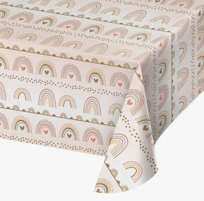 Creative Converting Tablecloth Boho Rainbow 54'' x 102'' Paper Tabel Cloth Cover