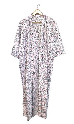 100% TARRIF FREE 0% CHARGE Jaipur Hand Block Long Kimono 100% Cotton Dress KM-70