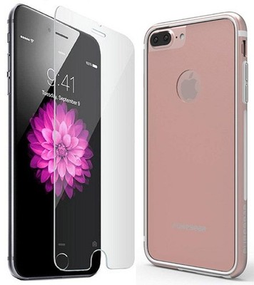 Rose Gold GlassBak 360 Hülle + Gehärtetes Glas Für IPhone 8 Plus/7 Plus/6 Plus