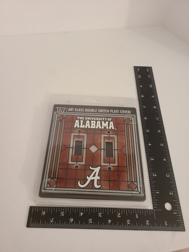 2010 Alabama Crimson Tide Mosaik Kunst Glas Doppel Lichtschalter Platte Abdeckung NEU - Bild 3 von 3