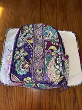 Paisley Vera Bradley Backpack Diaper Bag Changing Pad Purple Green, Maroon Pics