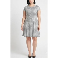 Michael Kors Snakeskin Fit & Flare Dress XL  Animal Print Stretch Knit Casual