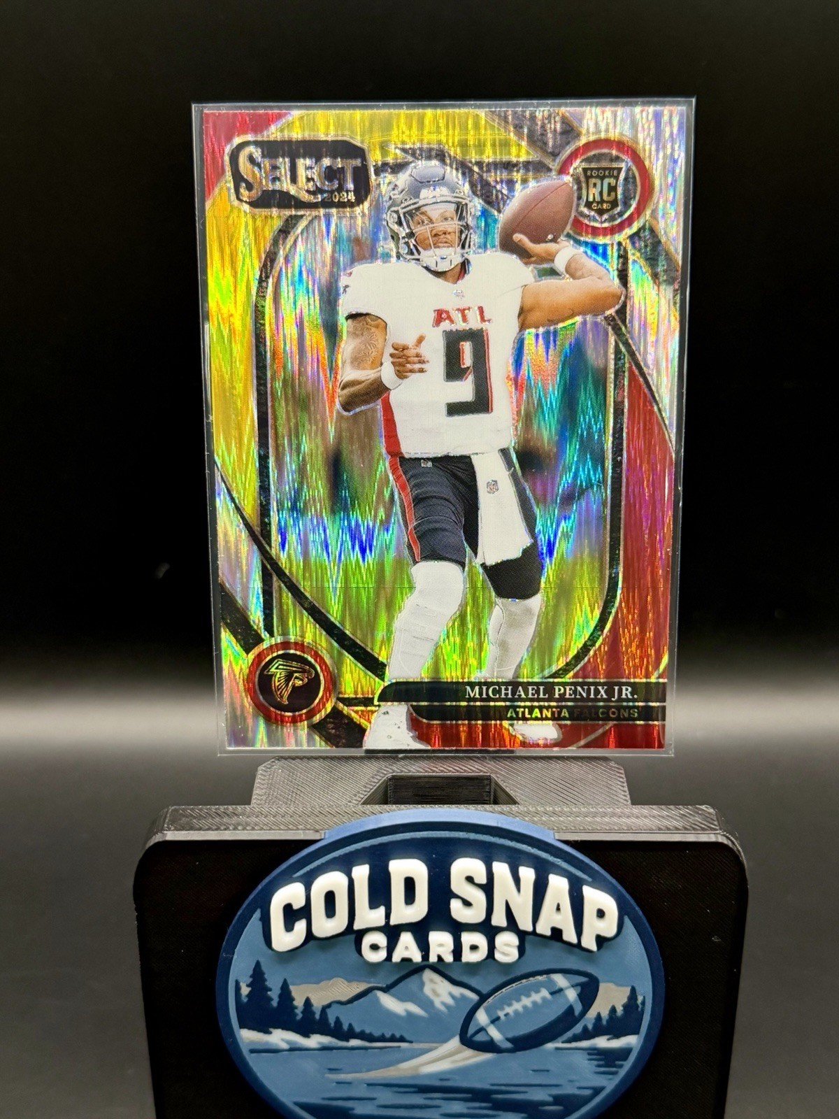 2024 Panini Select - Club Level Michael Penix Jr. #235 Red & Yellow Shock Prizm