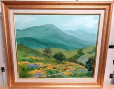MARGARET SHANKLIN ORIGINAL OIL ON CANVAS GREEN VALLEY LANDSCAPE PAINTING