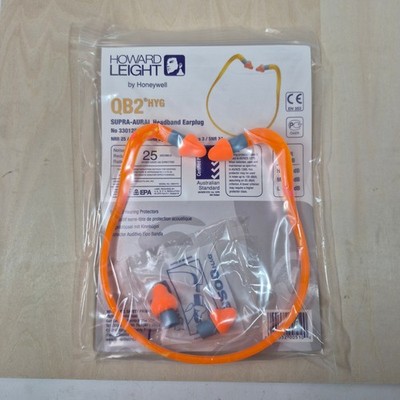 Howard Leight QB2HYG Supra-Aural Banded Earplugs NRR 25 Orange 3301282 New