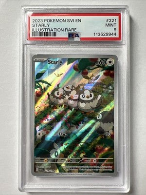 Miraidon Ex Pokemon Starly 221/198 - Scarlet & Violet Illustrator Rare Holo Full  Art Card Pokemon Miraidon Ex