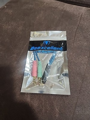 Bee Xcellent HEADPHONE MIC SPLITTER 3.5mm HEADSET ADAPTER (Microphone + Audio)