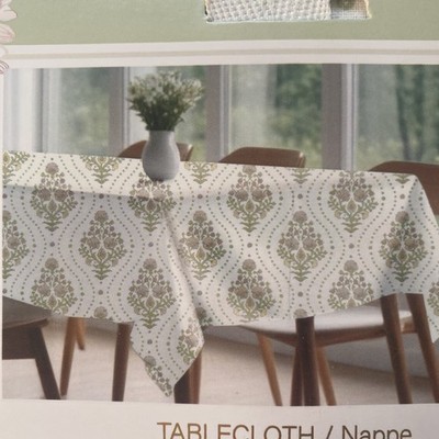 LILLIAN AUGUST Tablecloth FRENCH FARMHOUSE PINK GREEN 60 X 84 100% COTTON NIP
