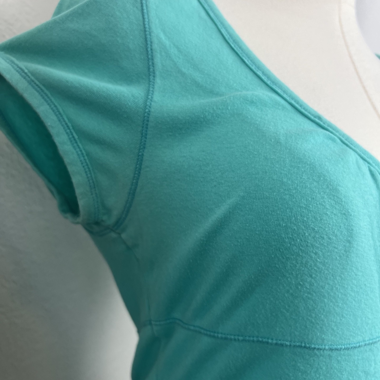 Y2K Aeropostale Top Womens XL Fitted Blue Babydoll Coquette Stretch Cotton Basic