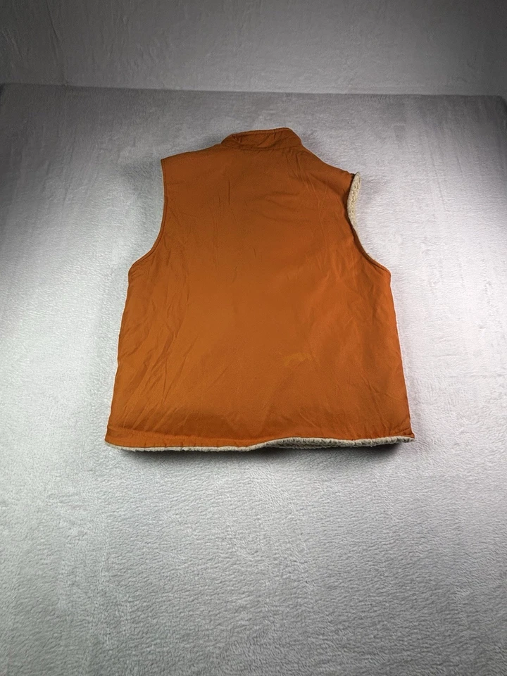 Antiguo Chaleco Azul Marino Niños Talla 12 Naranja Brillante Chaleco Interior Polar Juvenil Chaleco Exterior Foto 2 de 4