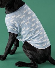 Hanna Andersson Dog Pajamas XL Organic Cotton Stretch Polar Bear Blue/White