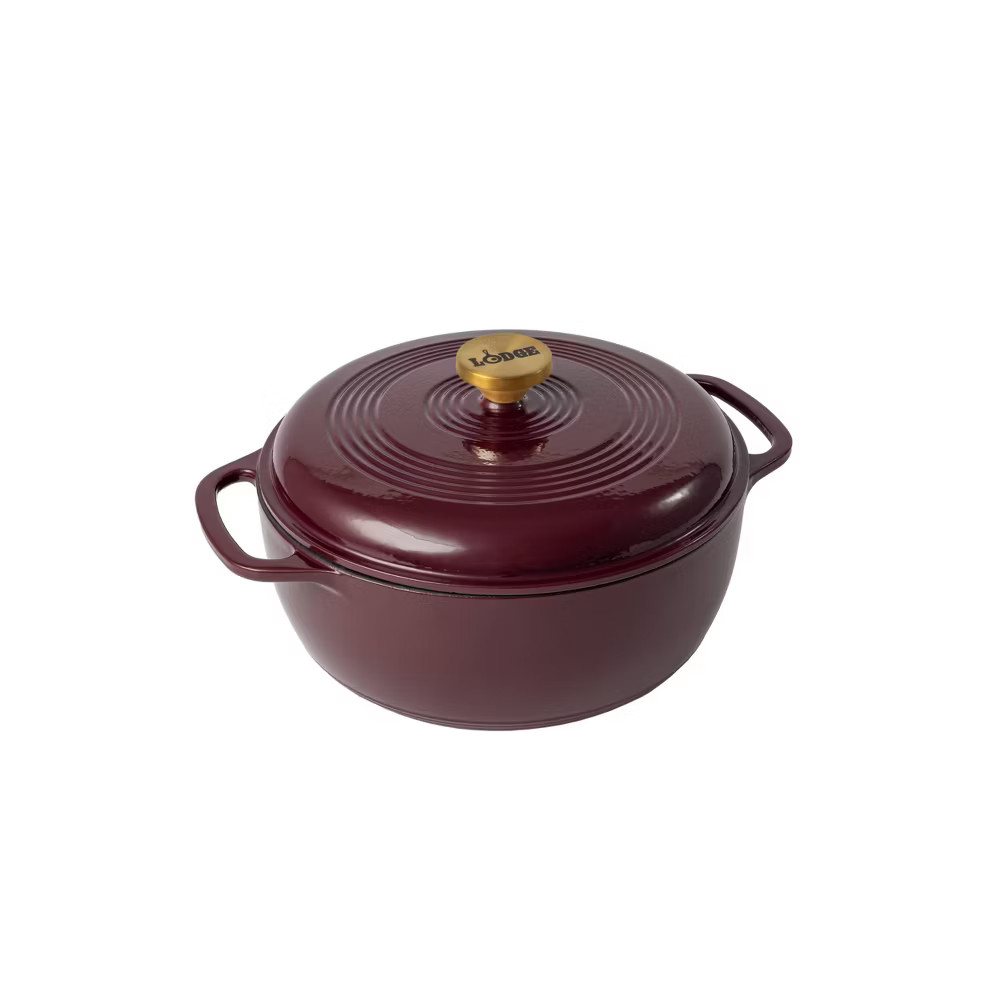 Lodge 6qt Cast Iron Enamel Dutch Oven Burgundy with Gold Handle 11290₽