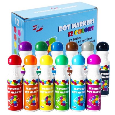 Dot Markers Bingo Daubers - 12 Colors Washable Paint Dotters for Toddlers and...