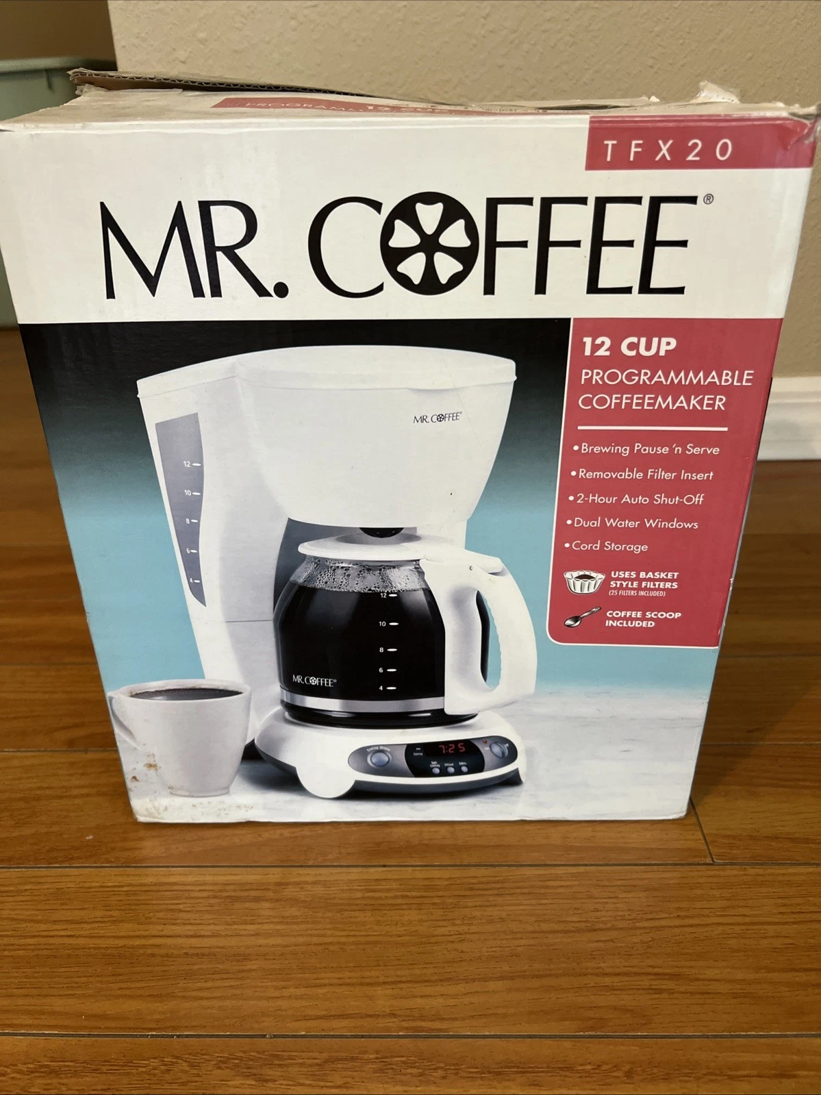 Mr. Coffee 12 Cup Programmable Coffee Maker White TFX20 Vintage 2004