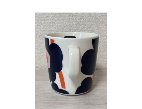 Marimekko Unikko Becher 400ml Dunkelblau Orange 【 Limitiert Asien 】 Keramik Küche - Bild 3 von 5