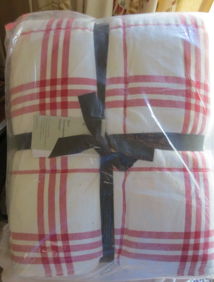 ALMOHADILLA A CUADROS GRANERO DE CERÁMICA/OLMO OESTE REY/cal king granja + 2 fundas King nueva en paquete Foto 4 de 4