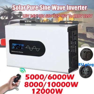 MARKENLOS 5000W 12000W Max 12V 24V 48V - 230V Reiner Sinus Spannungswandler Wechselrichter