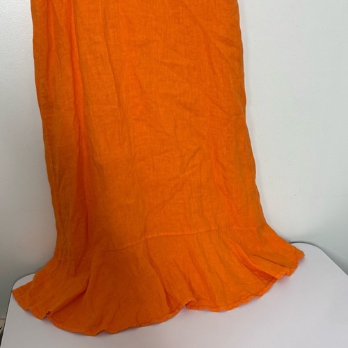 Francesca Bettini Italy Coastal Linen Midi Shift Lagenlook Sleeveless Dress Sz L - Picture 2 of 7